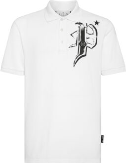 Philipp Plein Poloshirt Skull&Bones Wit - 4XL