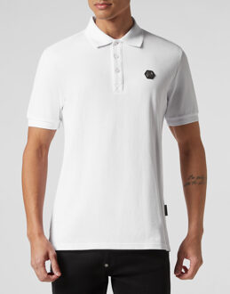 Philipp Plein Poloshirt Skull&Bones Wit - L