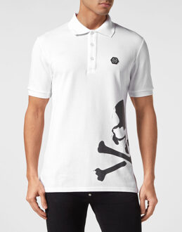 Philipp Plein Poloshirt Skull&Bones Wit