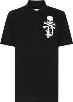 Philipp Plein Poloshirt Skull&Bones Zwart - 4XL