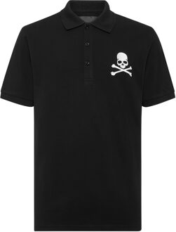 Philipp Plein Poloshirt Skull&Bones Zwart