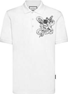 Philipp Plein Poloshirt Snake Wit - 4XL