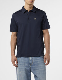 Philipp Plein Poloshirt Ss Hexagon - maat S Donkerblauw