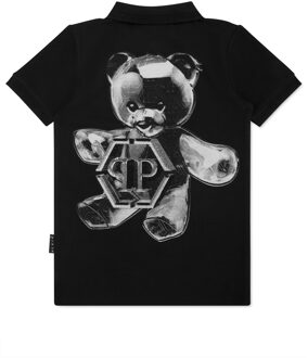 Philipp Plein Poloshirt Ss Teddy Zwart - 6-7J / 116-122cm