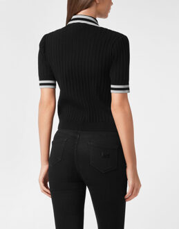 Philipp Plein Pullover Polo-Nek - maat S Zwart