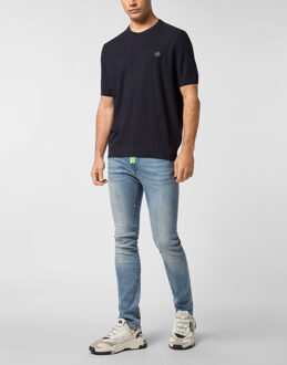 Philipp Plein Pullover Ronde Hals Donkerblauw - L