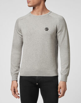 Philipp Plein Pullover Ronde Hals Grijs - 2XL