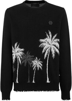 Philipp Plein Pullover Ronde Hals Hawaii - maat 3XL Zwart