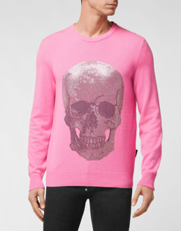 Philipp Plein Pullover Ronde Hals Iconic Plein - maat Roze