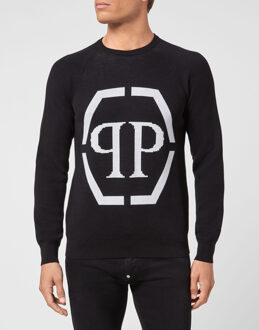 Philipp Plein Pullover Ronde Hals - maat 2XL Zwart