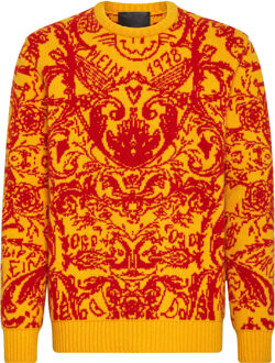 Philipp Plein Pullover Ronde Hals - maat 3XL Geel