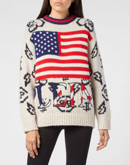 Philipp Plein Pullover Ronde Hals - maat Crème