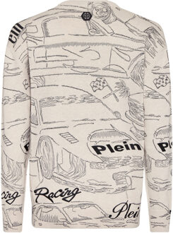Philipp Plein Pullover Ronde Hals Racing - maat S Zwart