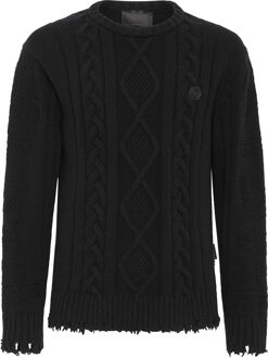 Philipp Plein Pullover Ronde Hals Skull&Bones - maat Zwart