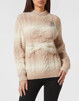 Philipp Plein Pullover Ronde Hals Skull&Bones Wit