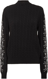 Philipp Plein Pullover Ronde Hals Skull Zwart