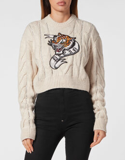Philipp Plein Pullover Ronde Hals Tattoo - maat L Wit