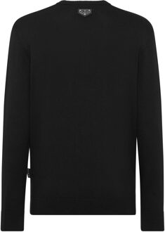 Philipp Plein Pullover Ronde Hals Zwart - 2XL