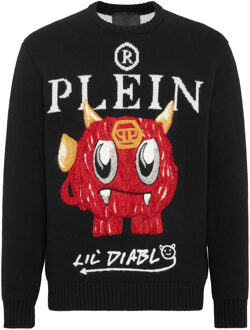 Philipp Plein Pullover Ronde Hals Zwart