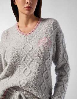Philipp Plein Pullover V-Hals Ls Grijs - S