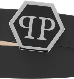 Philipp Plein Riem Hexagon Zwart - 85 cm