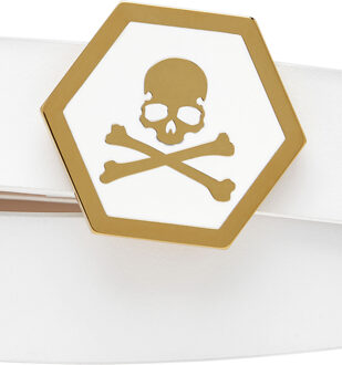 Philipp Plein Riem Skull Wit & Goud - 75 cm