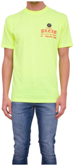 Philipp Plein Ronde hals T-shirt in Geel Philipp Plein , Yellow , Heren - Xl,L,M