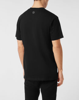 Philipp Plein Round Neck Heavy Cotton T-Shirt Crystal Skull - maat M Zwart