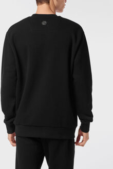 Philipp Plein Round Neck Sweatshirt Crystal Skull Zwart - L