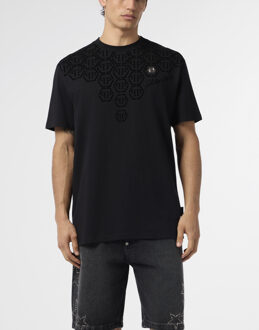 Philipp Plein Round Neck T-Shirt Degrade Monogram Monogram Zwart - L