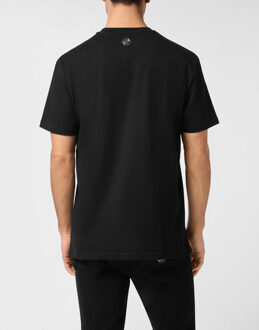 Philipp Plein Round Neck T-Shirt Full Of Stones Teddy Glass Zwart - L