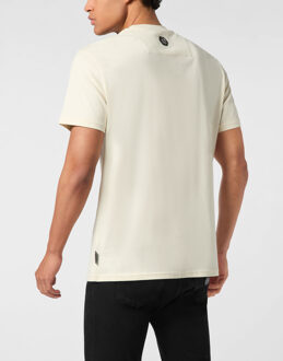 Philipp Plein Round Neck T-Shirt Gothic Plein Stones - maat L Beige