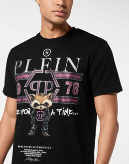 Philipp Plein Round Neck T-Shirt Plein College Animals Zwart - 2XL