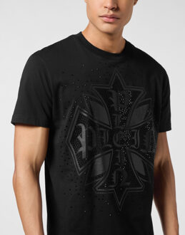 Philipp Plein Round Neck T-Shirt Plein Cross Stones - maat XL Zwart