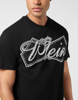 Philipp Plein Round Neck T-Shirt Plein Crown Stones Zwart - 2XL