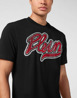 Philipp Plein Round Neck T-Shirt Strass Signature Zwart - XL
