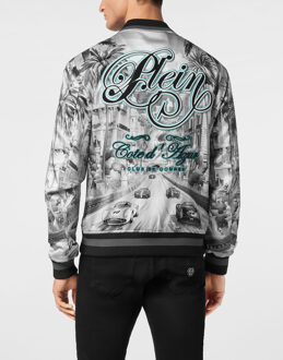 Philipp Plein Satin Bomber Cote D'azur Zwart/wit