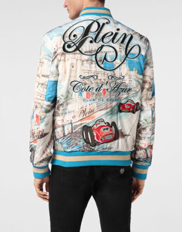Philipp Plein Satin Bomber Jacket Monaco Cote D'azur - maat Veelkleurig