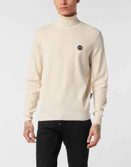 Philipp Plein Schildpadhals Ls Love Crème - XL