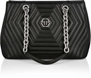 Philipp Plein Schoudertas Hexagon Zwart