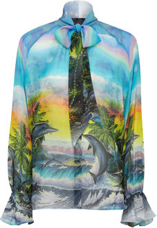 Philipp Plein Shirt Hawaii - maat S Turquoise