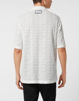 Philipp Plein Shirt Ss Bowling Fit Jacquard Monogram Wit