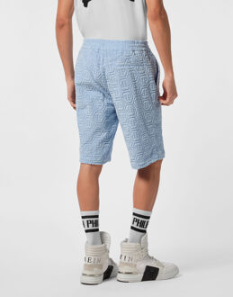 Philipp Plein Short Trousers Cool Kid Fit Jacquard Lichtblauw - XL