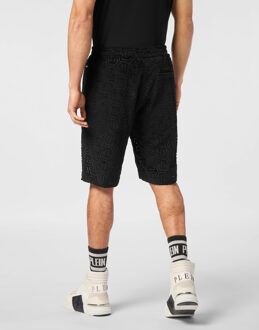 Philipp Plein Short Trousers Cool Kid Fit Jacquard Zwart - M