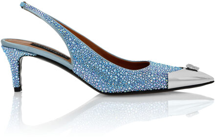 Philipp Plein Slingback Schoenen Lichtblauw
