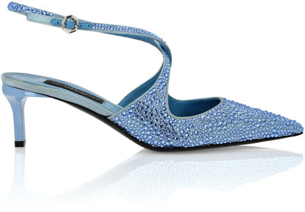 Philipp Plein Slingback Shoes Strass Lichtblauw