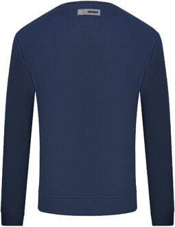Philipp Plein Sport Zwarte Dikke Logo Marineblauwe Trui