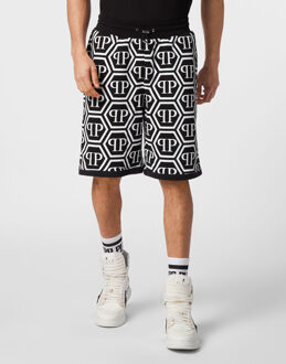 Philipp Plein Sportieve Shorts Monogram Zwart