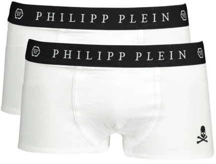 Philipp Plein Stijlvolle elastische boxershort set (2 stuks) Philipp Plein , White , Heren - 2Xl,Xl,L,M
