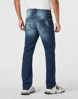 Philipp Plein Straight Supreme Fit Jeans Blauw - 31 (Taille)